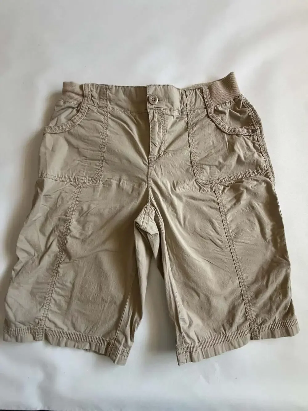 Style & Co Khaki Cargo Bermuda Shorts Womens Size 10 Cotton Casual Y2K